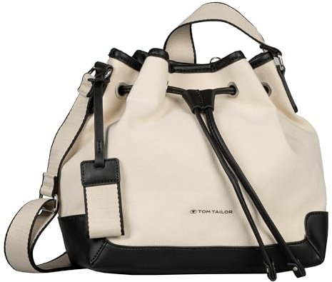 TOM TAILOR Fera Damen Shopper Umhängetasche Reißverschluss Groß Beige