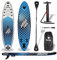 Fuxtec Aufblasbares SUP Board Set Blau/Weiß – Stand Up Paddle Board 320 x 81 x 15 cm mit 3 Finnen – Touring-Board belastbar bis 150kg – inkl. Packsack