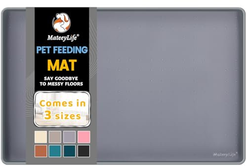 MateeyLife Napfunterlage Katzen, Napfunterlage Hund Groß, Hundenapf Kleine Hunde, Silikon Unterlage Hundenapf Grosse Hunde, rutschfeste Unterlage Katzennapf, Katzen Futternapf Matte, 60 x 40 cm