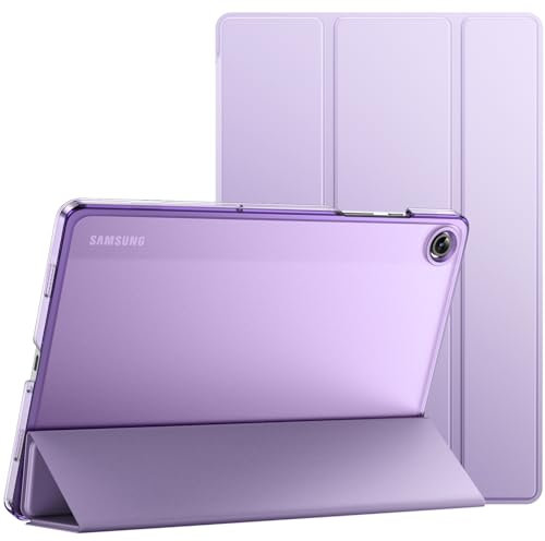 JETech Custodia per Samsung Galaxy Tab A9+ / A9 Plus 11 Pollici 2023, Sottile Traslucida Retro Trifold Folio Supporto Protettiva Tablet Cover, Auto Svegliati/Sonno (Viola Chiaro)