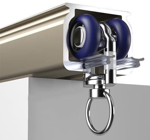 Luxuriöse Gardinenschiene Vorhangschienen, Für Schiebevorhang Fenster Vorhang, Raumteiler Gardinen, Privatsphäre, Decke Oder Wandbefestigung, Schwerer Vorhänge Schienen 40kg Belastung
