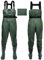 IEEILULU Waders Pesca da Uomo, Waders da Uomo con Stivali da Pesca 40-47, Waders Trampolieri da Pesca Nylon Pantaloni Impermeabili Antiscivolo Regalo per Amanti Pesca Sportiva (Verde, 43)