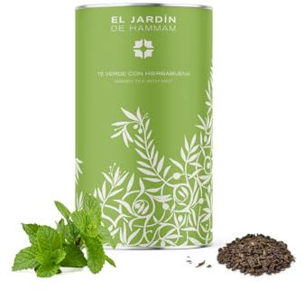 El Jardín de Hammam - Té verde con hierbabuena - Té verde Gunpower, hierbabuena y aroma natural - Efecto anti-oxidante, favorece la digestión - 100 gr