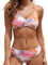 CUPSHE Bikini 2 pièces pour femme avec bretelles tressées dans le dos et bas réversible, Orange souci/rose, Taille XS