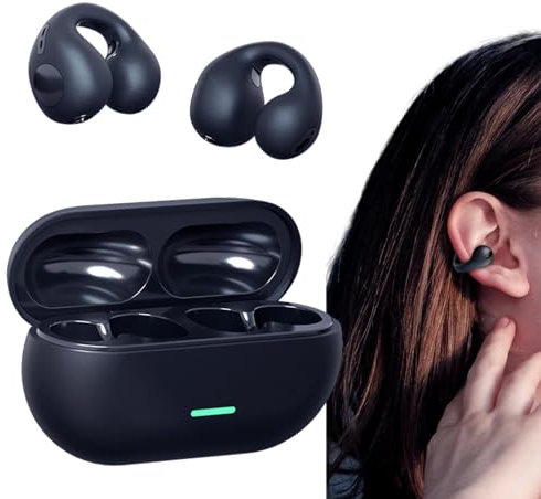 Lambo Auriculares de Conducción Ósea Inalámbricos - Oreja Abierta, a Prueba de Sudor para Deportes, Entrenamiento, Ciclismo, Correr, Acampar, Caminar, Conducir