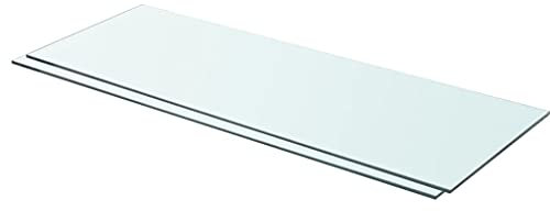 Kavolet 2 estantes de Cristal de 80 x 30 cm, Estante de Cristal, Estante Transparente, Estante de Cristal para baño, Estante de Pared, Estante de baño, 8 mm de Grosor