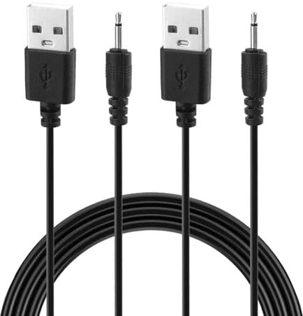 2pcs Fast Charging Cable 2.5mm Replacement DC USB Charger Cord for Universal Devices Power Adapter-Wireless Wand Massagers Connectors for Office,Laptops,PCs,Cars,Home Essential