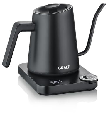 GRAEF. Pour-Over Wasserkocher GK502, Temperatureinstellung & Timer, Schwanenhals-Ausguss, 900 ml, matt-schwarz