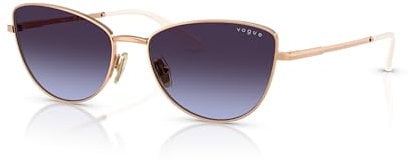 Vogue Eyewear dam Vo4324s Schmetterling Sonnenbrille Unisex, Roségold/Violett Tönung Grau, 56 mm
