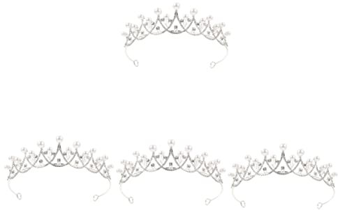 Healeved 4stücke Kronen-stirnband Für Mädchen Schimmernde Perlen-krone Haarreif Für Kindergeburtstag Hochzeiten Und Partys Elegantes Haarschmuck-accessoire Für Kleine Prinzessinnen