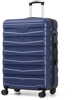ChaCool Koffer Set Trolley Reisekoffer Check-In Gepäck, 39.5 * 26 * 57.5cm Hartschalen-Koffer mit TSA-Schloss und 4 Rollen ardschale Boardcase Handgepäck mit 8cm Volumenerweiterung （M, Marineblau