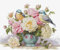 Luca-S Kreuzstich Stickpackung Vase mit Rosen und Vögel, Zählmuster