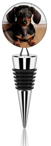 Cute Wiener Sausage Dog Wine Bottle Stoppers Leak Proof Wine Stoppers for Wine Bottle Stopper with Zinc Alloy Reusable Wine Corks Suitable For Home Hotel Club Bar Venues