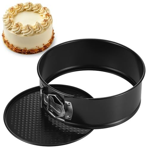 Zocipro Springform 18 cm Rund, 7 zoll Kuchenform Backform mit Antihaftbeschichtung, Kuchenbackformen mit Flachboden für Kuchen Backen, Schwarz
