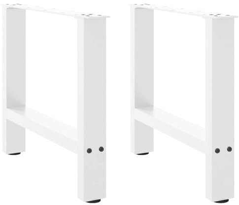 LLEZKBR Lot de 2 pieds de table en acier blanc 42 × 50 cm