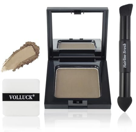 VOLLUCK Poudre pour Racines Cheveux 12g – Couverture Efficace des Cheveux Blancs & Zones Clairsemées, Facilité d’Application, Fini Naturel – Pour Homme et Femme (Marron Clair)