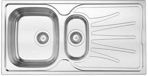 Liquida EUL15SS 1.5 Bowl Reversible Stainless Steel Kitchen Sink with Waste