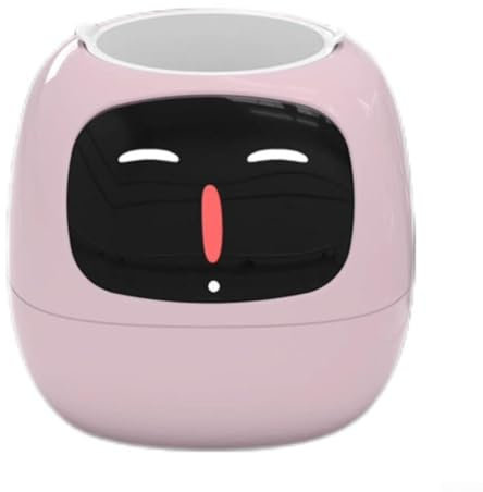 Bebykilemi Maceta inteligente, sistema de riego automático con pantalla interactiva, sensor de monitoreo de temperatura para plantas de interior, decoración de oficina en casa (rosa)