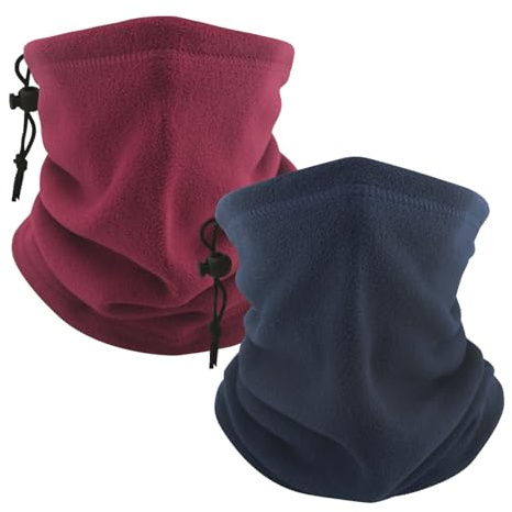 Jocanova 2 Stück Winter Schlauchschal für Damen & Herren, Weicher Fleece Loop Schal, Warm & Winddicht, Multifunktionaler Halswärmer für Skifahren, Motorrad, Laufen & Radfahren Outdoor