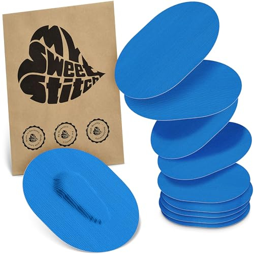 MySweetStitch 10 Fixierpflaster für Dexcom G6/ONE oval Blue | Hilft gegen vorzeitiges Ablösen, wasserfest und schnell trocknend, hautfreundlich, bis zu 15 Tage Halt