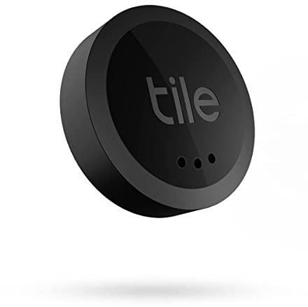 Tile Sticker (2022) Bluetooth Item Finder, 1 Pack, 45m finding range, works with Alexa and Google Home, iOS and Android Compatible, Find your Keys, Remotes & More, Black (Renewed)