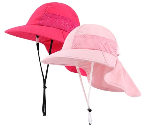 MASOCIO Baby Kinder Sonnenhut Reversibel Sommerhut Mädchen Jungen mit Breiter Krempe Fischerhut