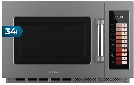 Cecotec Microonde Professionale Senza Piatto 34L FlatPro 3400. 2100W, Doppio Magnetron, Controlli Touch, Timer 60 Min, 100 Programmi, Potenza Regolabile, Scongelamento Uniforme, per alte prestazioni