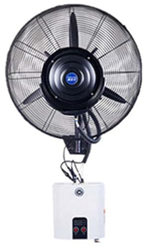 Ventilador de pared con nebulización, oscilante de 60°, 3 modos de viento, ideal para uso industrial y en espacios de trabajo