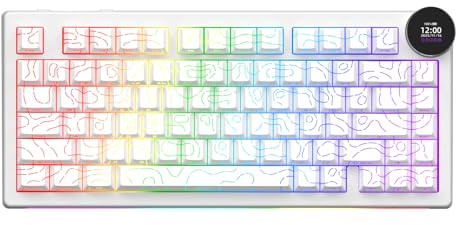 AK820 V2 75 % kompakte mechanische Tastatur, 81 Tasten, Tri-Mode (2,4 G/Bluetooth/kabelgebunden), 10.000 mAh Akku, 2,3 cm TFT Smart Display-Knopf, Dichtungshalterung, Hot-Swappable