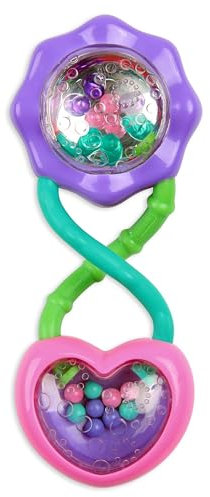Bright Starts Rattle & Shake BPA-Free Baby Barbell Toy, Pink, Ages 3 Months+