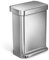 simplehuman CW2023 55L Rectangular Kitchen Pedal Bin with Liner Pocket, Silent Soft Close Lid, Strong Wide Pedal, Fingerprint-Proof, Brushed Stainless Steel, W 47.0cm x H 65.5cm x D 36.0cm