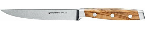 Felix SOLINGEN 834612 First Class Wood Steakmesser – 12cm Klingen-Stahl Schneide - Olivenholzgriff - Made in Germany