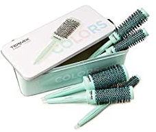 Termix C·Ramic Color verde pastel- Pack de cepillos de pelo térmicos redondos con cerámica que aporta brillo al cabello