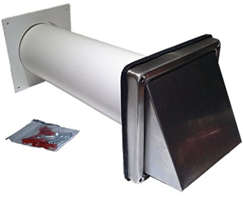 Stainless steel cowl Tumble dryer wall core Vent kit - 100mm round Tube