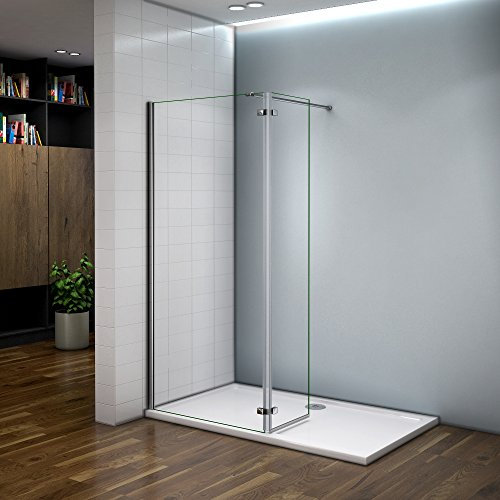 Paroi de douche 120x200 avec retour pivotante 40cm et la barre de fixation 140cm paroi de douche à l'italienne