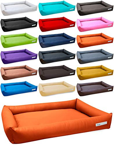 dogsfavorite, Hundebett Starter aus Kunstleder, Hundekissen, Pflegeleicht, 100 x 75 cm, orange