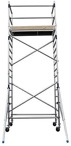 ALX Rollgerüstschacht -1, Arbeitshöhe 6 Meter, Plattformhöhe 4 Meter, Hochwertige Aluminiumrohre der Klasse 3, 50 MM dicke Rohre, nach standard N- und 1004, WIG-Schweißung, Stabil