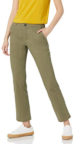 Amazon Essentials Women's Slim Fit, Straight leg Stretch Twill Chino Pant, Washed Olive, 0