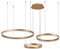 STARRYOL Moderner LED-Kronleuchter für Wohnzimmer, Esszimmer, 86 W, 2700–6500 K, verstellbar, mit Fernbedienung, goldfarben, 3 Ringe, 30 x 40 x 60 cm