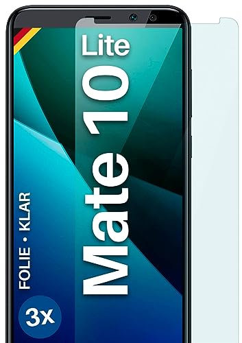 moex FlexProtect Schutzfolie kompatibel mit Huawei Mate 10 Lite Displayschutz nur 0.2 mm dünn, Folie für das Display, HD Ultra klar und extra kratzfest - 3 Stück