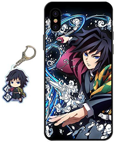 Staremeplz Compatible with iPhone XS Max Case Anime Design [With Figure Keychain], Soft Silicone Flexible TPU Animation Phone Case for iPhone XS Max