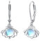 Mondstein Ohrringe Mädchen 925 Silber Muschel Ohrringe Mondstein Schmuck Muschel Ohrhänger Creolen Ohrstecker Danksagung Geschenke für Damen Frauen Kinder