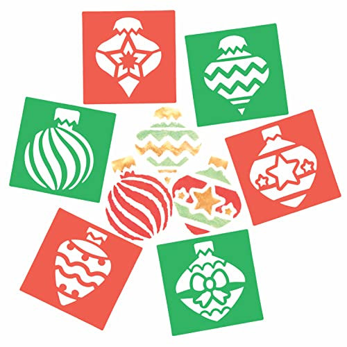 Baker Ross FC107 Stencil a palla per bambini - Confezione da 8, Stencil lavabili per bambini, Stencil per Scrapbooking