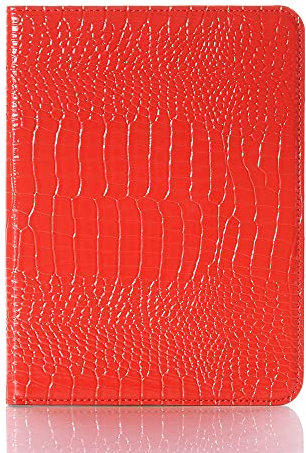 DMaos Étui à rabat en cuir effet croco réfléchissant avec support pour iPad Mini 6 8.3‘’ 2021 avec fonction veille/réveil automatique, porte-cartes, protection classique et tendance pour - Rouge