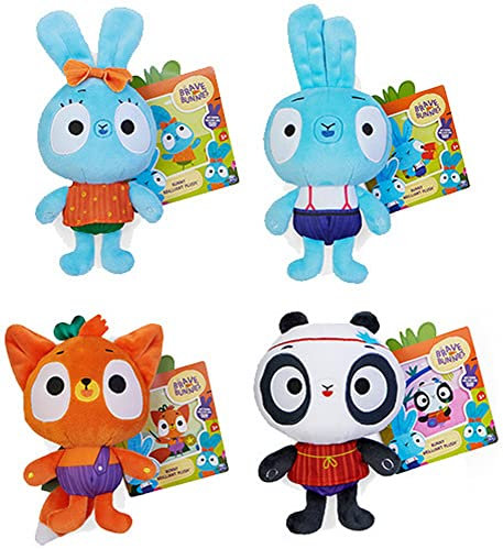 Brave Bunnies Plüschtier Sortiment, 14-19 cm große Stofftierfiguren, Spielzeug für Kinder ab 3 Jahren, Zufallsauswahl des Charakters, jedes Kuscheltier einzeln verkäuflich (nicht im Set)