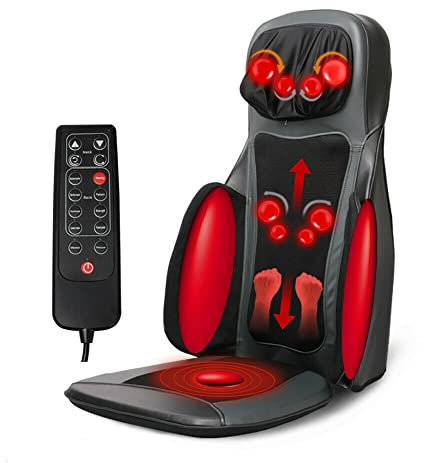 Fetcoi Shiatsu Massagesitz Massageauflage Vibrationsfunktion Wärm,3 in 1 Massagegerät für Rücken Nacken Schulter