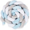 Totsy Baby Kissen Deko Kuschelkissen 150 cm - Dekokissen flauschig Zierkissen geflochten Blau-weiß-grau