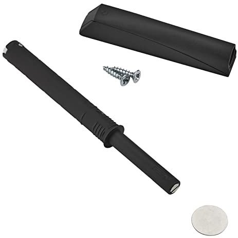 Türdämpfer K-Push Push-To-Open mit Magnetspitze (Ausstoßweg: 37 mm) anthrazit inkl. Einbauadapter für Türscharniere ohne Federn Möbeltürdämpfer für grifflose Möbelfronten von Sotech