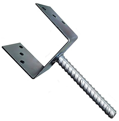 Fence Post Support U Type Shaped Galvanised Concrete in U Heavy Duty Anchor Riffler Tool Steel 4mm Thick (120mm - 4.7 Inch)