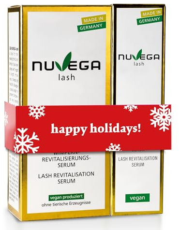 Nuvega Lash – Vorteils-Set Veganes Wimpernserum ohne tierische Produkte, Made in Germany, lange Wimpern in 4-6 Wochen, Lash Serum, Serum für Wimpernwachstum, 1ml & 3ml